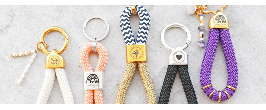 Mix & Match sleutelhangers met maritiem koord