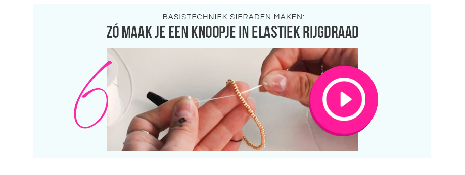 zó maak je een knoopje in elastiek rijgdraad